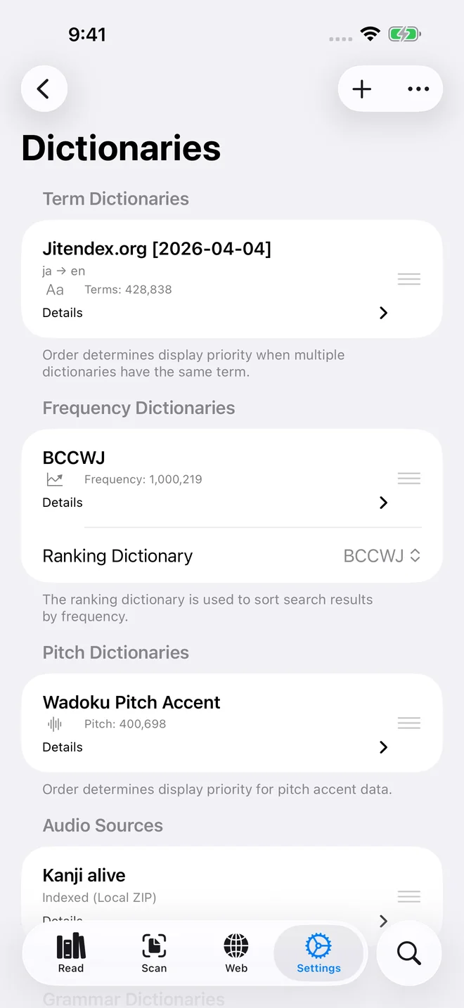 iPhone: Make it your dictionary. Choose and organize the dictionaries you read with.